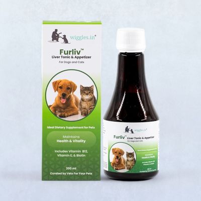 WIGGLES Furliv Liver Tonic for Dogs Cats Appetite Booster, Multivitamin Appetizer Pet Syrup