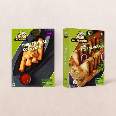 Mr. Munchies Paneer Cheese Corn Roll(250gms) & Mr. Munchies Pizza Samosa(270gms) Combo