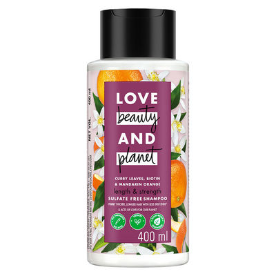 Love Beauty & Planet Curry Leaves Biotin & Mandarin Sulfate Free Shampoo For Long & Strong Hair