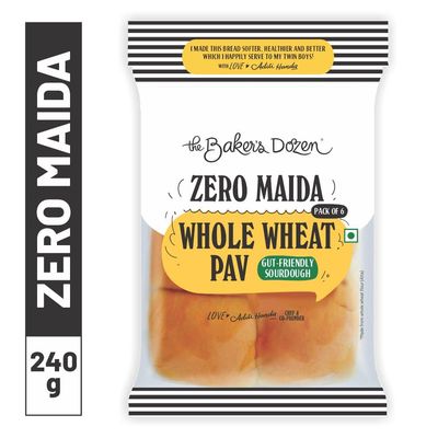The Baker's Dozen Zero Maida Pav No Palm Oil No Preservative 100% Wholewheat