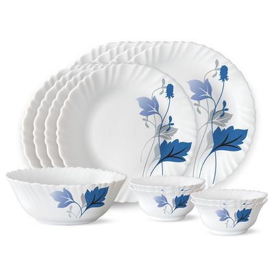 Larah By Borosil Ageria 13Pc Dinner Set Opalware Crockery For Dining & Gifting - White