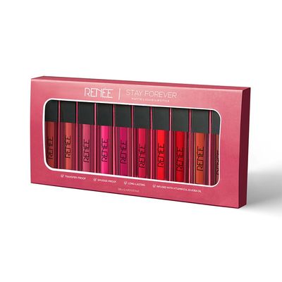 Renee Stay Forever Liquid Lipstick Combo, Smudge-Proof & Waterproof, Highly Pigmented, Matte Finish