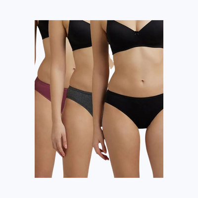 Jockey 1410 Women's Super Combed Cotton Bikini Panty|PO3 | Multicolor Dark assorted-XL