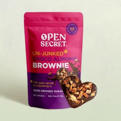 Open Secret Heart Shaped Chocolate Almond Brownie, No Maida, Zero Palm Oil