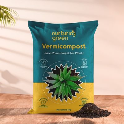 Nurturing Green - Vermicompost | 5kg | Nutrient-Rich Organic Fertilizer | Manure for Plants
