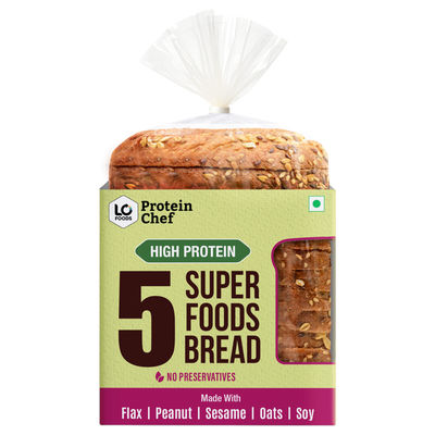 Protein Chef 5 Super Foods Multigrain Brown Bread (Zero Maida, High Protein) Made with MP Sharbati