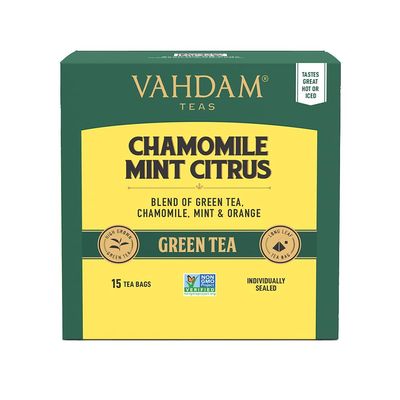 Vahdam Chamomile, Mint, and Citrus Organic Green Tea