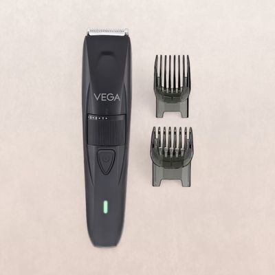 VEGA Trimmer For Men with 90 Mins Runtime Stainless Steel Blades, Black (Power Lite, VHTH-38)
