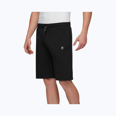 XYXX Ace Cotton Modal solid Shorts | 2 Side Pocket with zip | Black- M