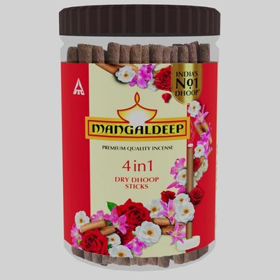 Mangaldeep 4In1 Bambooless Dhoop Sticks Jar