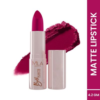 Mila Beaute Bold & Matte Lipstick Highly Pigmented & Soft Matte Finish - 12 Soul Kiss