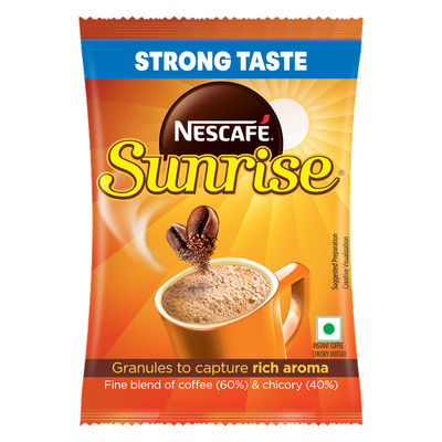 Nescafe Sunrise Instant Coffee Powder- New Strong Taste, Coffee-Chicory Mix, Pouch