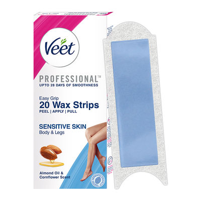 Veet Professional Waxing Strips Kit For Sensitive Skin | 20 Strips