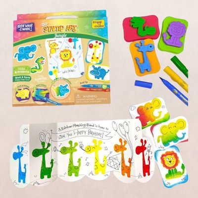 Imagimake DIY Stamp Art - Jungle Art & Craft Kit | Toys Gifting for Kids (3+ Years)