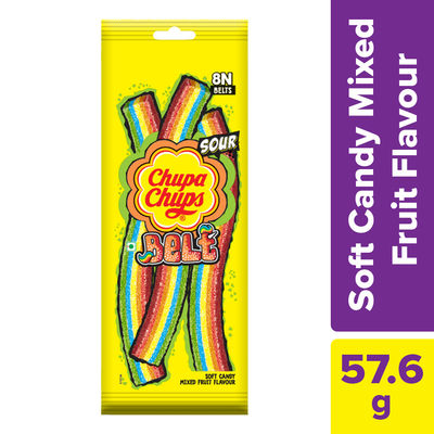Chupa Chups Sour Belt Mixed Fruit Flavour Soft And Chewy Toffee