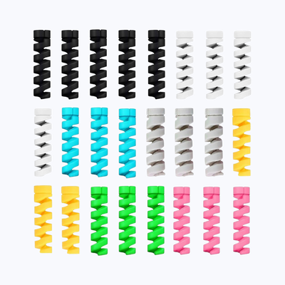 Striff 25 Pieces Highly Flexible Silicone Cable Protectors, Charger Cable Protectorr(Colorful)