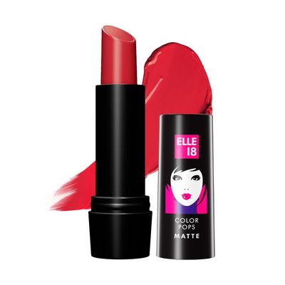 Elle 18 Color Pop Matte Lipstick - Quick Drying | Highly Pigmented | with Vitamin E - Crazy Red