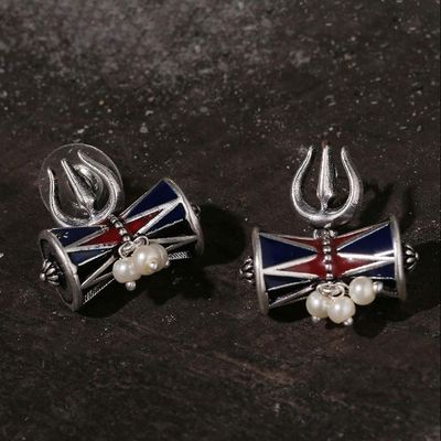Voylla Moksha Damru Trishul Earrings