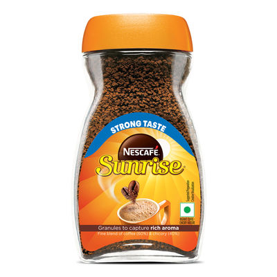 Nescafe Sunrise Instant Coffee Powder- New Strong Taste, Coffee-Chicory Mix, Jar