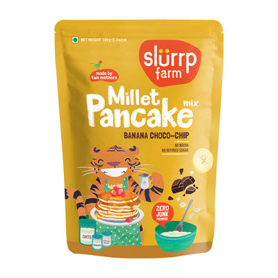 Slurrp Farm Millet Eggless Pancake Mix With Banana Choco Chip | No Maida | Healthy Breakfast