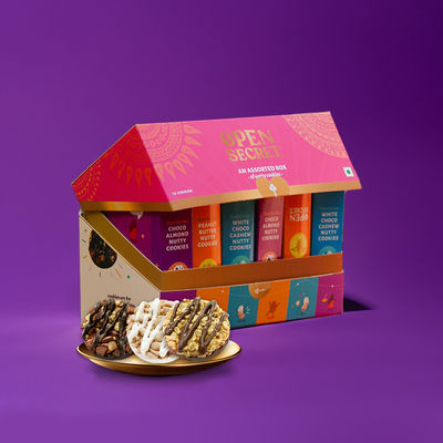 Open Secret Celebration Chocolate Gift Box | Pack of 12 Cookies| Healthy Snacks, No Maida