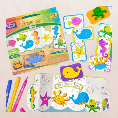 Imagimake DIY Stamp Art - Ocean | Art & Craft Toy Kit Gifting for Kids (3+ Years)