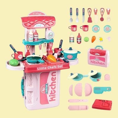 Wembley 3 In 1 Kitchen Set Portable Play Set With Cooking Utensils