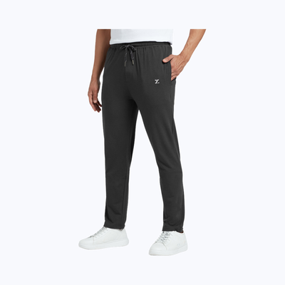 XYXX Ace IntelliSoft Cotton Modal Solid Loungewear Relaxed Fit | 2 Zipper Side pockets | Grey- XL