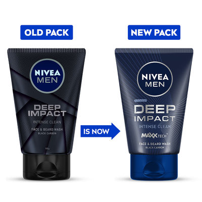 Nivea Men Face Wash Deep Impact Intense Clean For Beard & Face With Black Carbon