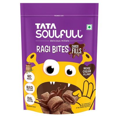 Tata Soulfull Ragi Bites Choco Fills, No Maida, More Cream Filling, Kids Cereal