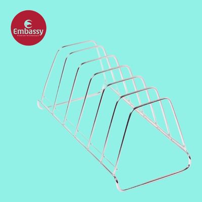 Embassy Square Plate Stand / Holder, 6 Sections, Premium Stainless Steel