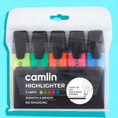 Camlin Highlighters Assorted Pouch Of 5 Shades
