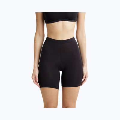 Jockey 1529 Women's Super Combed Cotton Mid Waist Shorties|Concealed Waistband | Black-L