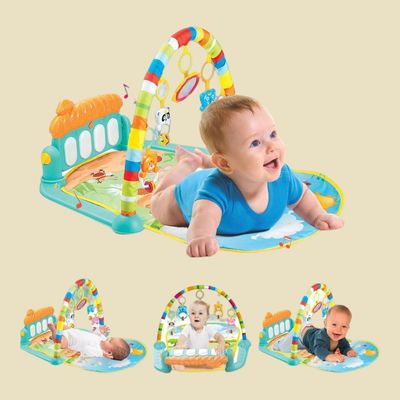 Wembley Baby Play Gym& Mat-Fitness Rack With Hanging Toys Rattles Lights&Musical Keyboard Piano Mat