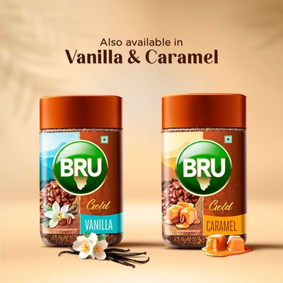Bru Gold Freeze Dried Hazelnut Instant Coffee