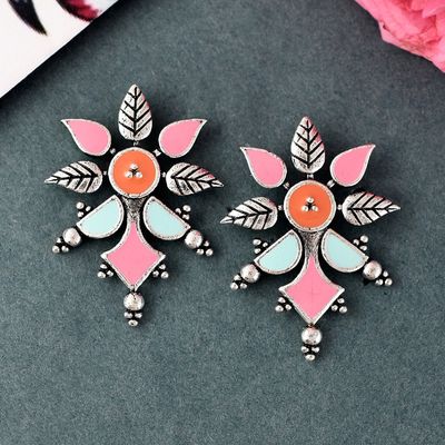 Voylla Bagh E Fiza Floral Pattern Subtle Earrings