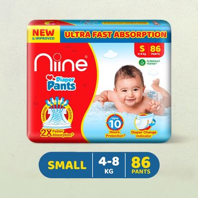NIINE Baby Diaper Pants For Kids | White | S (4 - 8 kg)