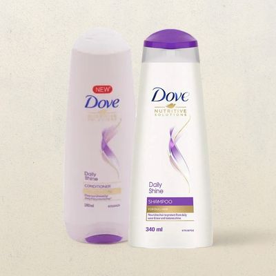 Dove Daily Shine Shampoo (340ml) & Conditioner (175ml) Combo