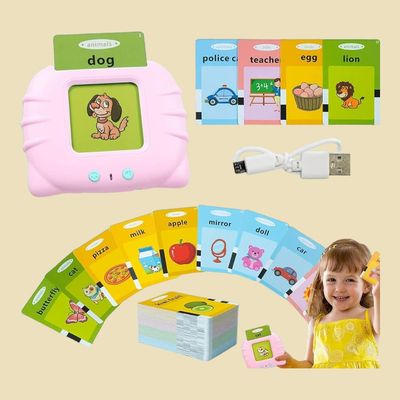 Wembley Talking Flash Cards Educational Learning Toy Machine For Kids Age 6 Yrs | 112 Cards-Pink