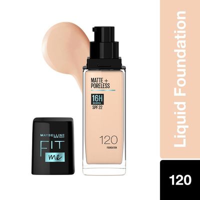 Maybelline New York Fit Me Matte + Poreless Liquid Foundation With Spf, 120 Classic Ivory