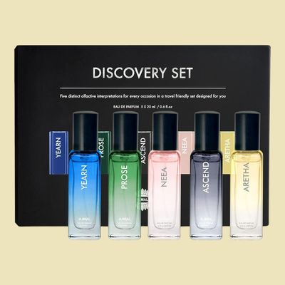 Ajmal Discovery Ascend, Aretha, Neea, Prose, and Yearn Chemical-free Eau De Parfum Gift Set for Men
