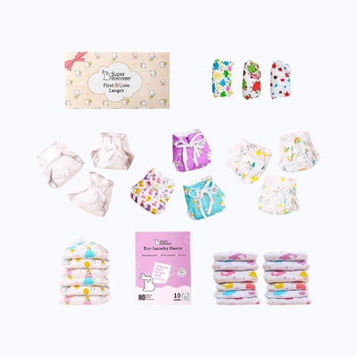 SuperBottoms Dry Feel Langot Gift Box for 0-9M | First love baby bliss box for 0-9M | 30 pieces