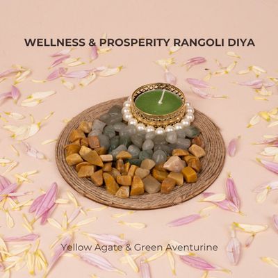 Bodh Gem and Crystals Wellness & Prosperity Crystal Rangoli Diya