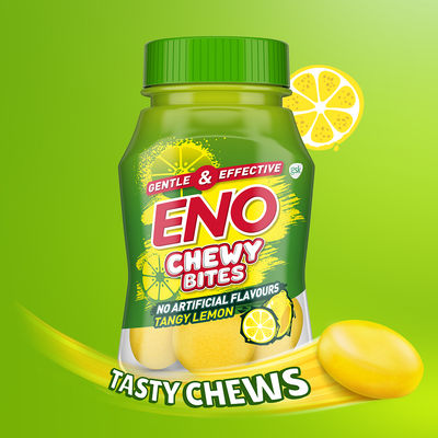 ENO Chewy Bites Tasty Chewable Antacid For Gentle & Effective Relief From Acidity Tangy Lemon
