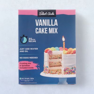 The Select Aisle Eggless Vanilla Cake Mix - Frosting mix and Sprinkles Included Box