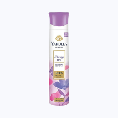 Yardley London Morning Dew Deodorant - Lily of Valley and Frangipani Fragrance - Naturally Derived