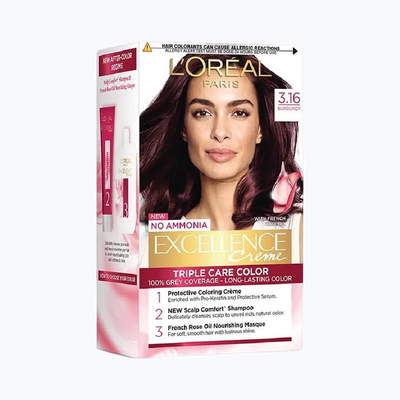 L'Oreal Paris Semi-Permanent Hair Colour Ammonia-Free Formula & Honey-Infused Conditioner Glossy Finish Casting Crème Gloss Plum/Burgundy 316