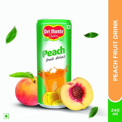 Del Monte Peach Fruit Drink with Real Peach Bits  Sweet, Juicy & Perfect for Cocktails & Mocktails