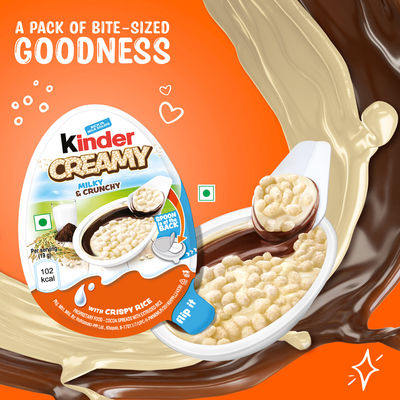 Kinder Creamy Milky And Cocoa Chocolate With Extruded Rice
