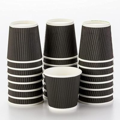 Vinay Trading Rippled Paper Glass | 150 ml | Set Of 25 - Assorted